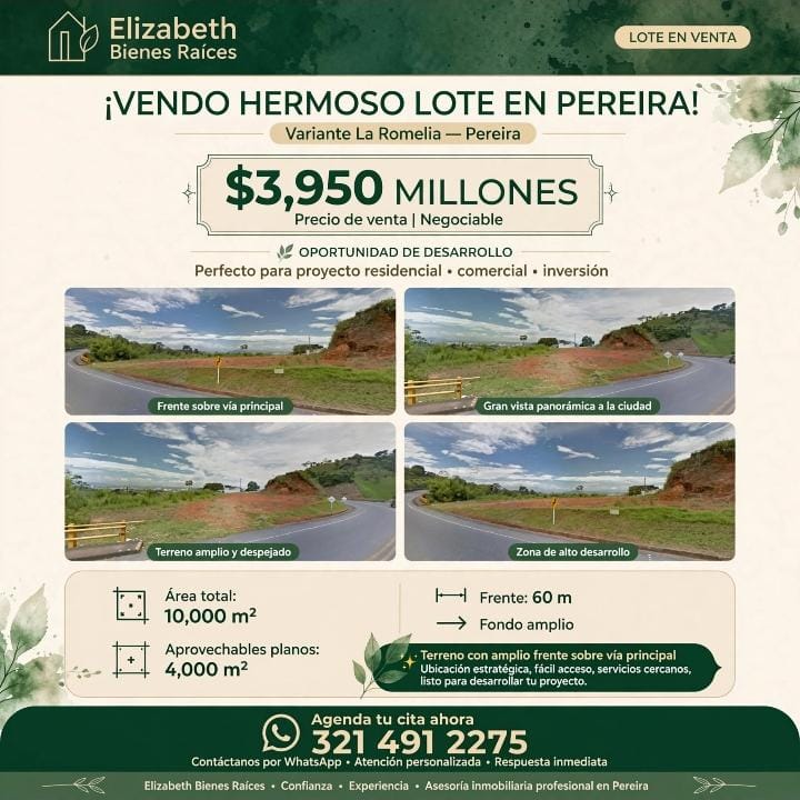 Vendo Hermoso Lote Variante La Romelia